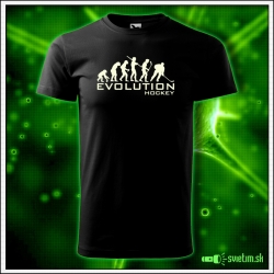 Svietiace unisex športové tričko Evolution Hockey, čierne vtipné tričko darček pre hokejistu